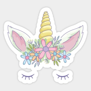 Unicorn - Cute Unicorn Crown Sticker